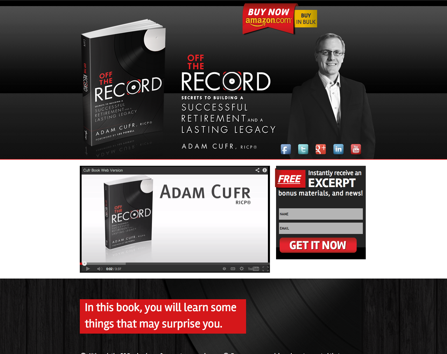 Adam Cufr Off The Record Retirement Website