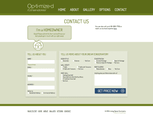 Optimized Conservatories website